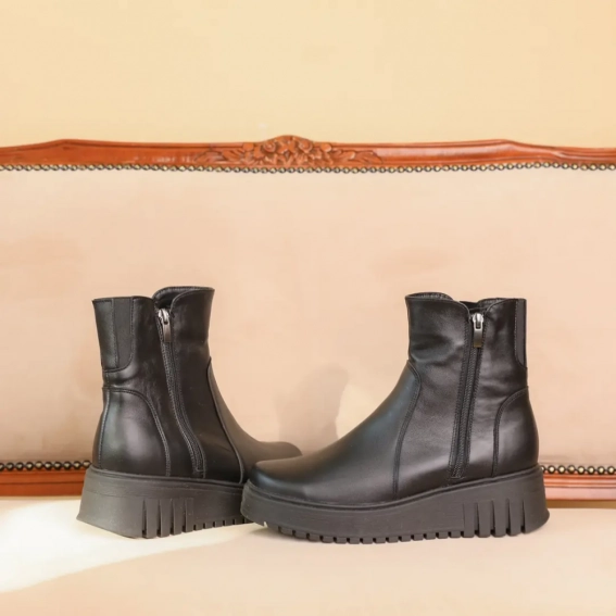 Ботинки кожаные с мехом 587070 Черные фото 11 — интернет-магазин Tapok