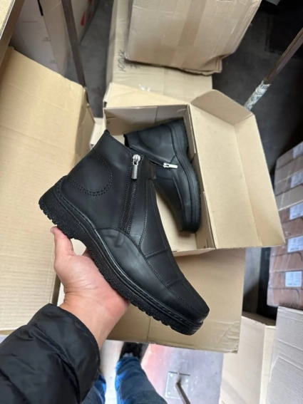 Мужские ботинки кожаные зимние черные Walker 23 фото 2 — интернет-магазин Tapok