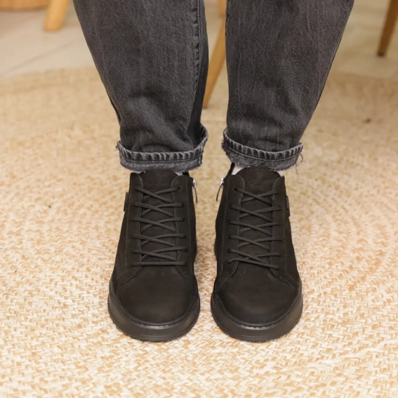 Ботинки кожаные зимние 587620 Черные фото 4 — интернет-магазин Tapok