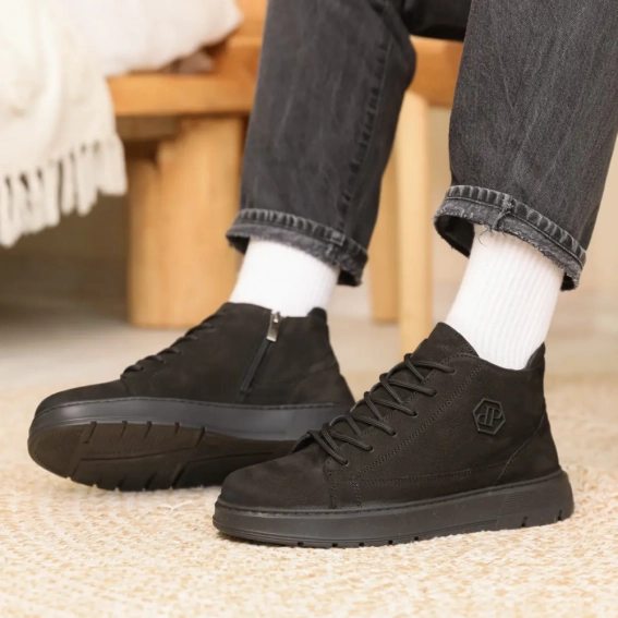 Ботинки кожаные зимние 587620 Черные фото 5 — интернет-магазин Tapok