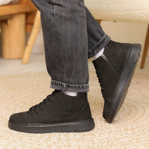 Ботинки кожаные зимние 587620 Черные фото 7 — интернет-магазин Tapok