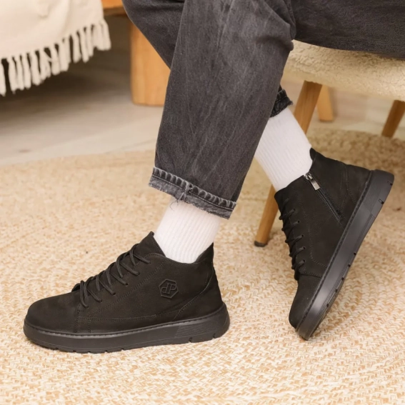 Ботинки кожаные зимние 587620 Черные фото 9 — интернет-магазин Tapok