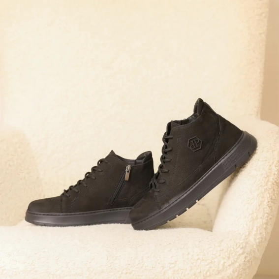 Ботинки кожаные зимние 587620 Черные фото 10 — интернет-магазин Tapok