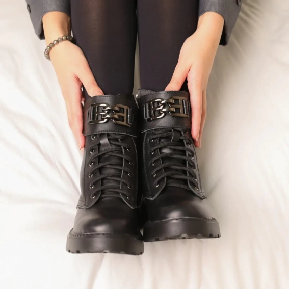 Ботинки зимние кожаные 586946 Черные фото 3 — интернет-магазин Tapok