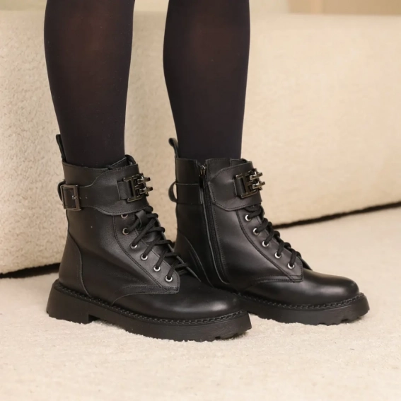 Ботинки зимние кожаные 586946 Черные фото 4 — интернет-магазин Tapok