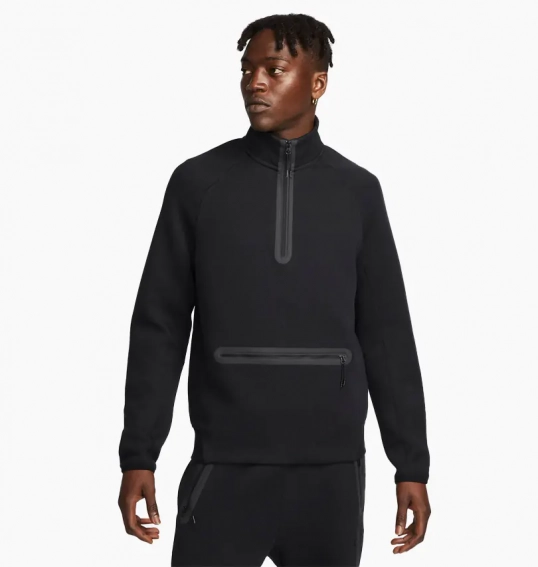 Кофта Nike 1/2 Sportswear Tech Fleece Black FB7998-010 фото 1 — интернет-магазин Tapok