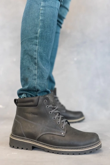 Мужские ботинки кожаные зимние черные Accord БОТ фото 2 — интернет-магазин Tapok