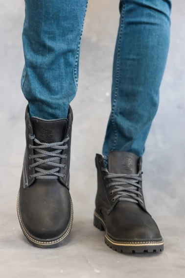 Мужские ботинки кожаные зимние черные Accord БОТ фото 5 — интернет-магазин Tapok