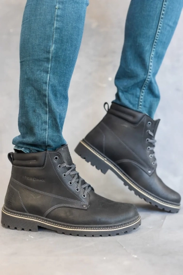 Мужские ботинки кожаные зимние черные Accord БОТ фото 6 — интернет-магазин Tapok