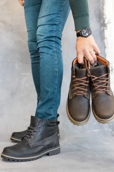 Мужские ботинки кожаные зимние черные Accord БОТ фото 7 — интернет-магазин Tapok