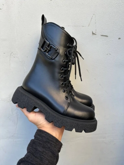 Женские ботинки кожаные зимние черные Marsela 730 фото 1 — интернет-магазин Tapok