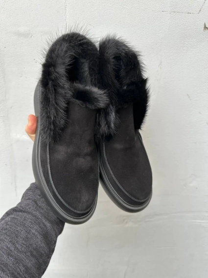Женские ботинки замшевые зимние черные Mkrafvt 1150 фото 2 — интернет-магазин Tapok