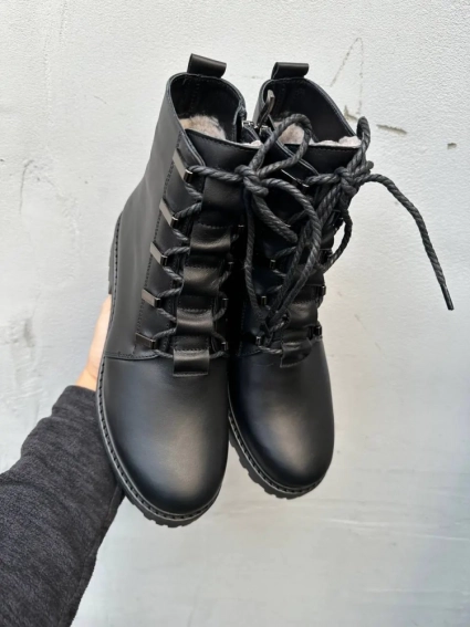 Женские ботинки кожаные зимние черные Katrina 380 фото 3 — интернет-магазин Tapok