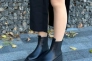 Челси женские кожаные черного цвета на черной подошве зимние Фото 2