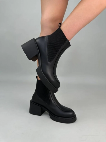 Ботинки женские кожаные черные зимние фото 2 — интернет-магазин Tapok