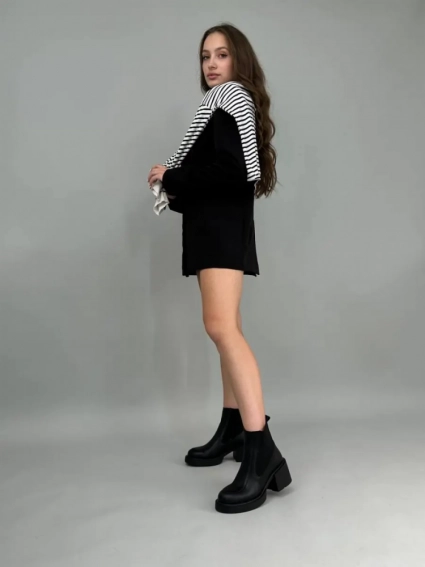 Ботинки женские кожаные черные зимние фото 9 — интернет-магазин Tapok
