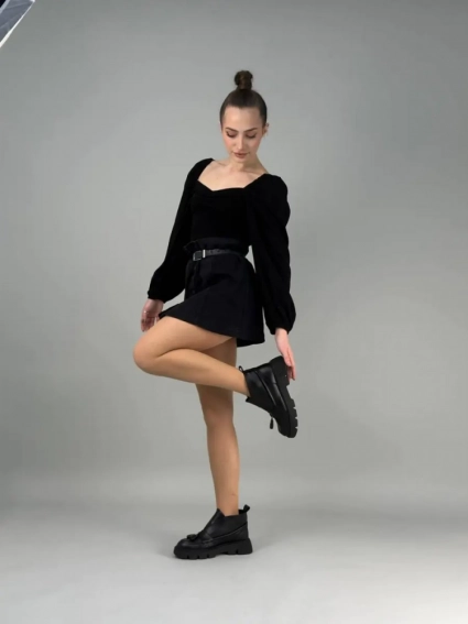 Лоферы женские кожаные черного цвета зимние фото 10 — интернет-магазин Tapok