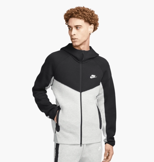 Толстовка чоловіча Nike Sportswear Tech Fleece Windrunner Full-Zip Hoodie Black/White FB7921-064 фото 10 — інтернет-магазин Tapok