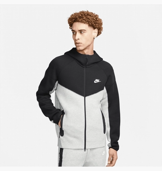 Толстовка Nike Sportswear Tech Fleece Windrunner Full-Zip Hoodie Black/White FB7921-064 фото 11 — интернет-магазин Tapok