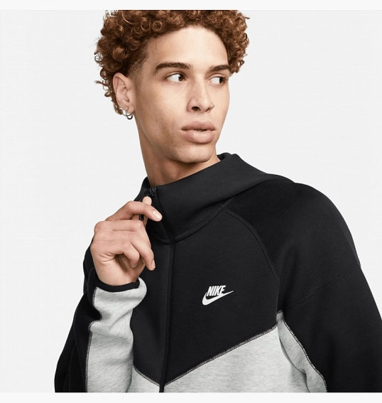 Толстовка Nike Sportswear Tech Fleece Windrunner Full-Zip Hoodie Black/White FB7921-064 фото 13 — интернет-магазин Tapok