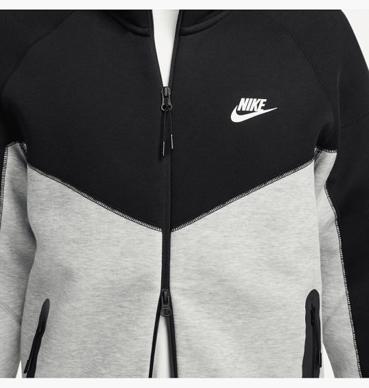 Толстовка Nike Sportswear Tech Fleece Windrunner Full-Zip Hoodie Black/White FB7921-064 фото 14 — интернет-магазин Tapok