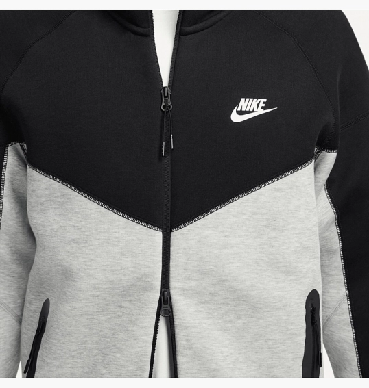 Толстовка чоловіча Nike Sportswear Tech Fleece Windrunner Full-Zip Hoodie Black/White FB7921-064 фото 14 — інтернет-магазин Tapok