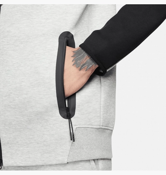 Толстовка Nike Sportswear Tech Fleece Windrunner Full-Zip Hoodie Black/White FB7921-064 фото 15 — інтернет-магазин Tapok