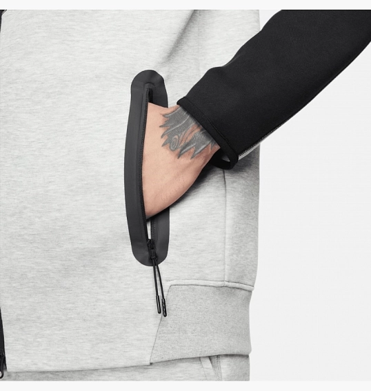 Толстовка чоловіча Nike Sportswear Tech Fleece Windrunner Full-Zip Hoodie Black/White FB7921-064 фото 15 — інтернет-магазин Tapok