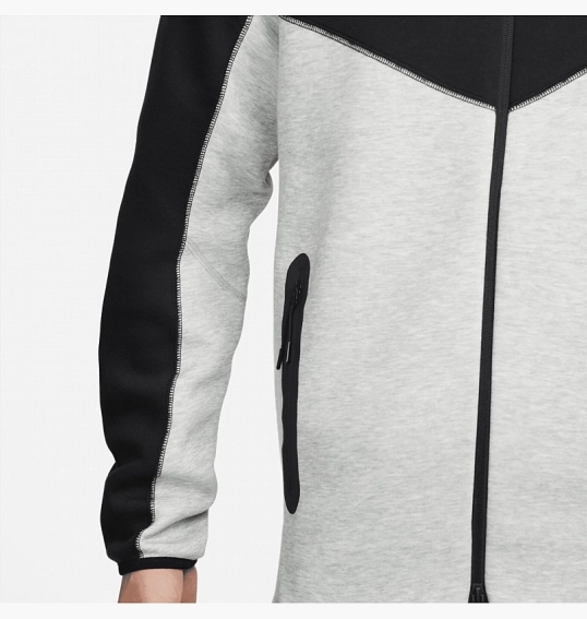 Толстовка чоловіча Nike Sportswear Tech Fleece Windrunner Full-Zip Hoodie Black/White FB7921-064 фото 16 — інтернет-магазин Tapok