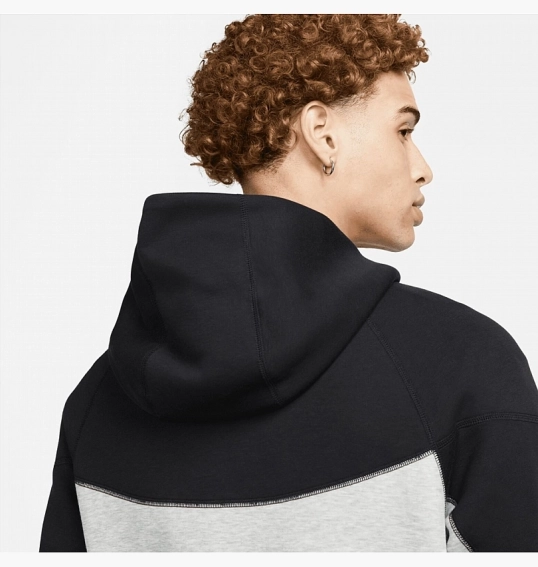 Толстовка чоловіча Nike Sportswear Tech Fleece Windrunner Full-Zip Hoodie Black/White FB7921-064 фото 17 — інтернет-магазин Tapok