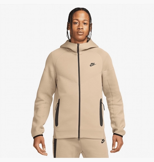 Толстовка Nike Tech Fleece Full-Zip Windrunner Hoodie Beige FB7921-247 фото 4 — интернет-магазин Tapok