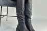 Сапоги женские кожаные черного цвета на каблуках зимние Фото 2