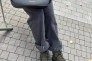 Ботинки женские замшевые цвета хаки зимние Фото 3