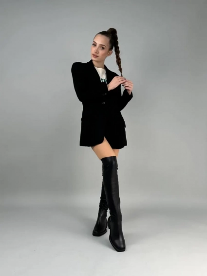 Ботфорты чулки женские кожаные черные зимние фото 11 — интернет-магазин Tapok