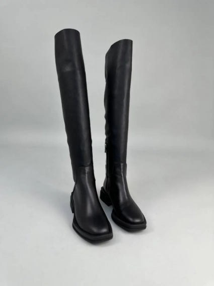 Ботфорты чулки женские кожаные черные зимние фото 13 — интернет-магазин Tapok