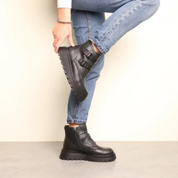 Ботинки кожаные с мехом 587553 Черные фото 6 — интернет-магазин Tapok