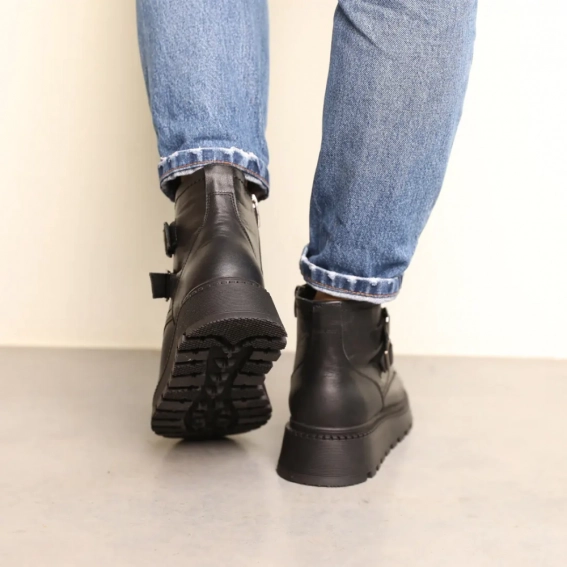 Ботинки кожаные с мехом 587553 Черные фото 8 — интернет-магазин Tapok