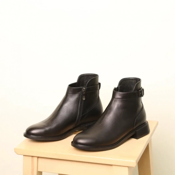 Ботинки кожаные с мехом 586995 Черные фото 6 — интернет-магазин Tapok