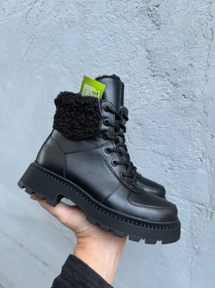 Женские ботинки кожаные зимние черные Caiman М11 фото 1 — интернет-магазин Tapok