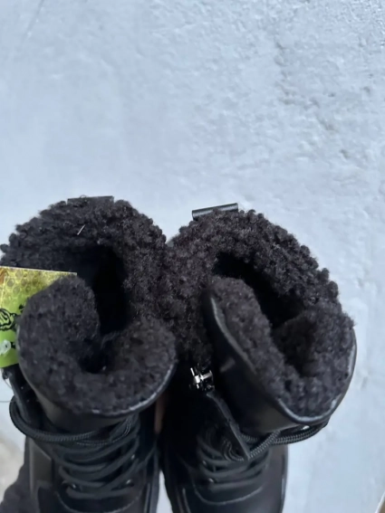 Женские ботинки кожаные зимние черные Caiman М11 фото 3 — интернет-магазин Tapok