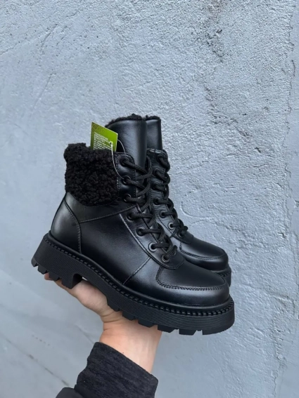 Женские ботинки кожаные зимние черные Caiman М11 фото 4 — интернет-магазин Tapok