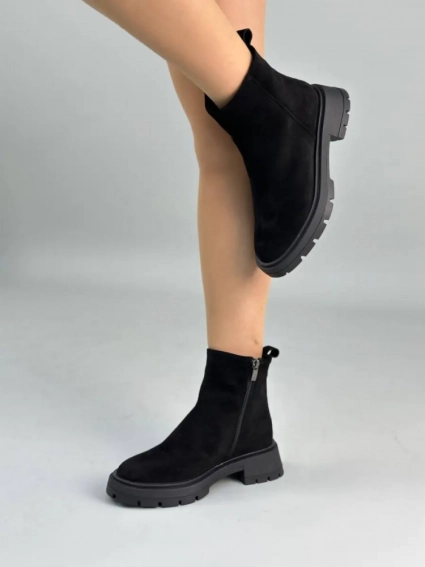Ботинки женские замшевые черные зимние фото 5 — интернет-магазин Tapok