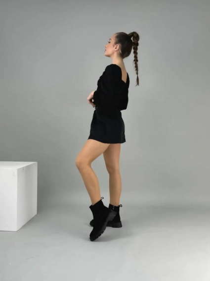 Ботинки женские замшевые черные зимние фото 8 — интернет-магазин Tapok