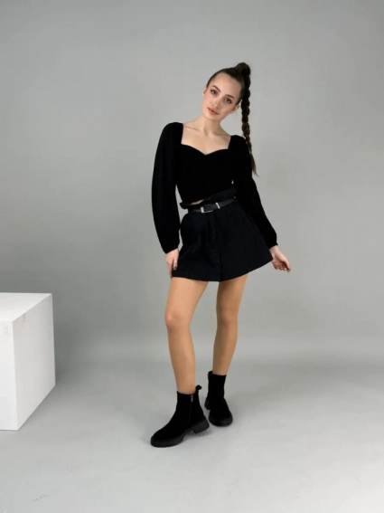 Ботинки женские замшевые черные зимние фото 9 — интернет-магазин Tapok