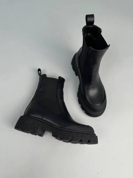 Челси женские кожаные черные зимние фото 13 — интернет-магазин Tapok