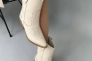 Ботинки ковбойки женские кожаные молочного цвета демисезонные Фото 3
