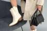 Ботинки ковбойки женские кожаные молочного цвета демисезонные Фото 4
