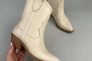 Ботинки ковбойки женские кожаные молочного цвета демисезонные Фото 13