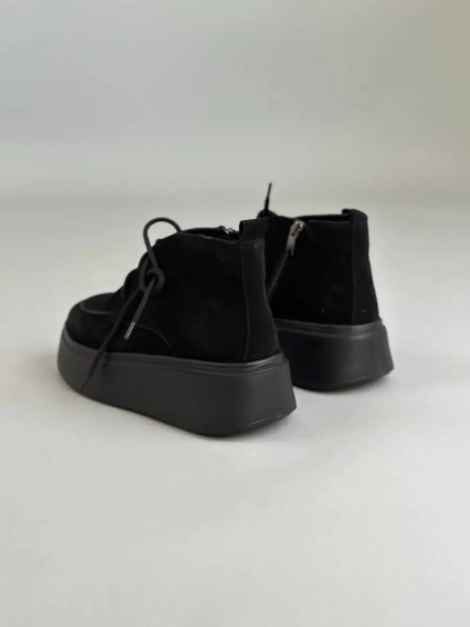 Черевики жіночі замшеві чорні на чорній підошві зимові фото 10 — інтернет-магазин Tapok