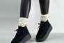 Ботинки женские замшевые черные на черной подошве демисезонные Фото 3